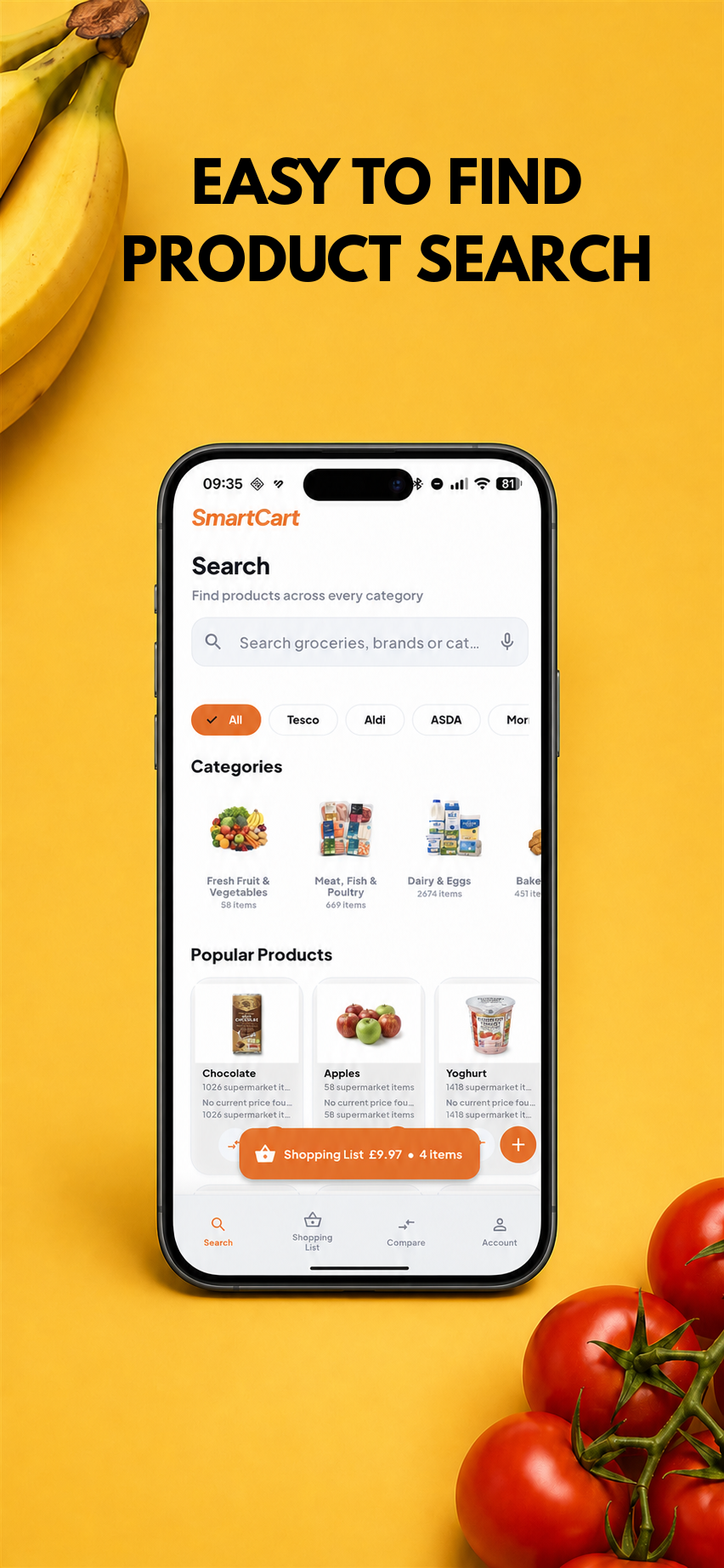 Find products: Search the SmartCart catalogue